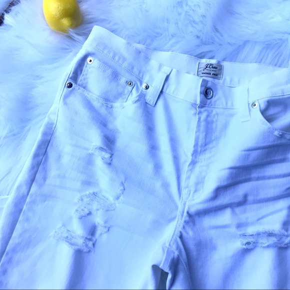 J. Crew Vintage crop jean in destroyed white - Picture 3 of 7